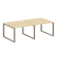 Переговорный стол 2 столешницы Metal System Style БО.ПРГ-2.2 2400x1235x750 (Дуб Наварра/Серый металл)