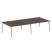 Рабочая станция на 4 рабочих места на А-образном м/к Metal System Style БА.СМ-4.4 3200x1475x750 (Дуб наварра/Серый металл)