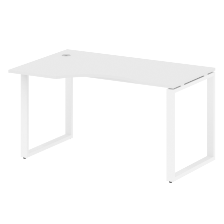 Стол криволинейный левый Metal System Style БО.СА-2 Л 1400x900x750 (Белый/Белый металл)