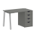 Стол письменный VR.SP-3-118.4.A 1180x720x750 (Серый/Белый Металл)