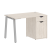 Стол письменный VR.SP-3-118.1.A 1180x720x750 (Серый/Белый Металл)