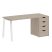 Стол письменный VR.SP-3-158.4.A 1580x720x750 (Серый/Белый Металл)