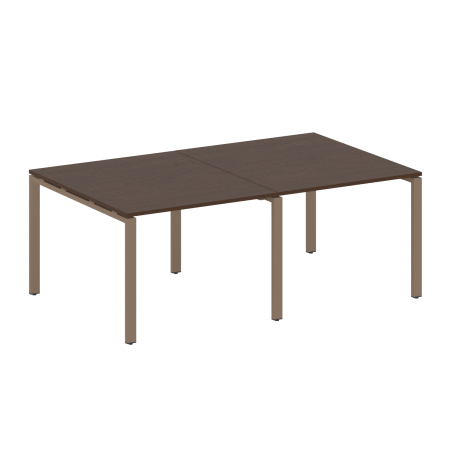 Переговорный стол 2 столешницы Metal System Style БП.ПРГ-2.1 2000x1235x750 (Венге Цаво/Мокко металл)
