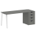 Стол письменный VR.SP-3-178.4.A 1780x720x750 (Серый/Белый Металл)