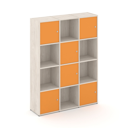 Стеллаж Locker Plus LK.K-006 1188x350x1593 (Денвер Светлый | Оранжевый)