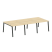 Рабочая станция на 6 рабочих места на А-образном м/к Metal System Style БА.СМ-6.1 3000x1475x750 (Дуб наварра/Серый металл)