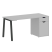 Стол письменный VR.SP-3-158.1.A 1580x720x750 (Серый/Белый Металл)