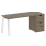 Стол письменный VR.SP-3-178.4.A 1780x720x750 (Серый/Белый Металл)