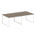 Переговорный стол 2 столешницы Metal System Style БО.ПРГ-2.2 2400x1235x750 (Дуб Наварра/Серый металл)