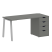 Стол письменный VR.SP-3-158.4.A 1580x720x750 (Серый/Белый Металл)