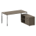 Стол для руководителя с тумбой правый БГ.СРТ-4.8 (R) 1700x1620x750 (Вяз Благородный/Нерж. Сталь)