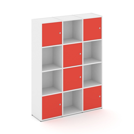 Стеллаж Locker Plus LK.K-006 1188x350x1593 (Белый | Красный)