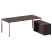 Стол для руководителя с тумбой правый БГ.СРТ-6.9 (R) 2100x1720x750 (Вяз Благородный/Нерж. Сталь)