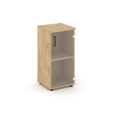Шкаф низкий узкий SN.STU-302(R) (400х400х833) (Тиквуд Светлый/Прозрачный)