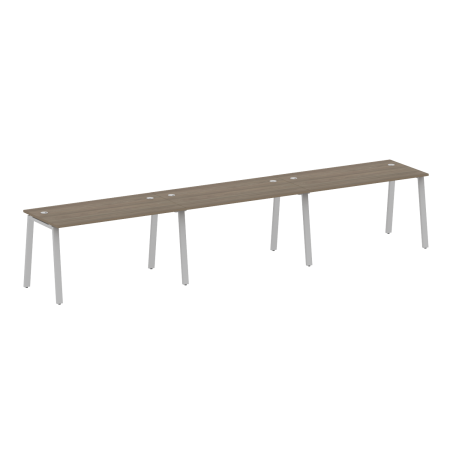 Рабочая станция на 3 рабочих места на А-образном м/к Metal System Style БА.СМ-3.3 4200x720x750 (Вяз/Серый металл)