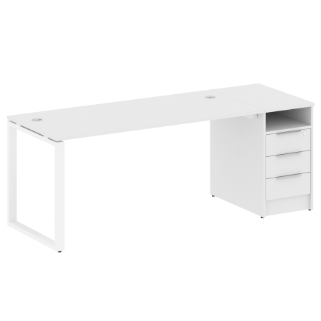 Рабочая станция Metal System Style БО.РС-СТП1.3 1812x720x750 (Белый/Белый металл)