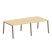 Стол для переговоров (2 столешницы) на А-образном м/к Metal System Style БА.ПРГ-2.2 2400x1235x750 (Дуб наварра/Серый металл)
