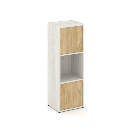 Стеллаж Locker Plus LK.K-001 408x350x1203 (Дуб Наварра | Тиквуд Светлый)