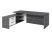 Стол руководителя с опорной тумбой Festus FB-121L.GG 2100x1800x750 (Хромикс Белый/Камень Пьетра Гриджиа черный)