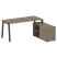 Рабочая станция с тумбой на А-образном м/к Metal System Style БА.РС-СТС-2.4 (R) 1700x1520x750 (Дуб наварра/Серый металл)