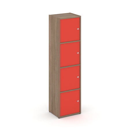 Стеллаж Locker Plus LK.K-004 408x350x1593 (Дуб Аризона | Красный)