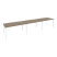 Рабочая станция на П-образном м/к Onix O.MP-RS-3.3.8 4140x800x750 (Тиквуд Темный/Белый Металл)
