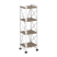 Стеллаж на колесных опорах-4 полки VR.L-MST.K-4.4 400x400x1334 (Тиквуд Темный/Белый металл)