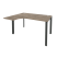 Стол эргономичный левый на П-образном м/к Onix O.MP-SA-3L 1380x1180x750 (Тиквуд Темный/Белый Металл)
