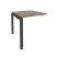 Наборный элемент рабочей станции на П-образном м/к Onix O.MP-1.NRS-0.8 780x800x750 (Тиквуд Темный/Белый Металл)