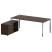 Стол для руководителя с тумбой левый БГ.СРТ-6.9 (L) 2100x1720x750 (Вяз Благородный/Нерж. Сталь)