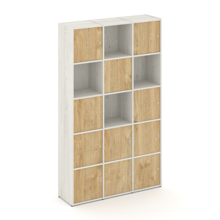 Стеллаж Locker Plus LK.K-009 1188x350x1983 (Дуб Наварра | Тиквуд Светлый)