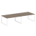Переговорный стол 2 столешницы Metal System Style БО.ПРГ-2.4 3200x1235x750 (Дуб Наварра/Серый металл)