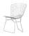 Стул обеденный Bertoia хромированный с белой подушкой (Стул кухонный Bertoia серебристый)