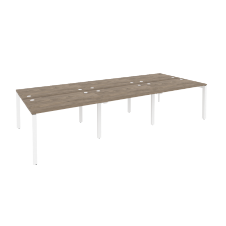 Рабочая станция на П-образном м/к Onix O.MP-D.RS-6.2.7 3540x1475x750 (Тиквуд Темный/Белый Металл)