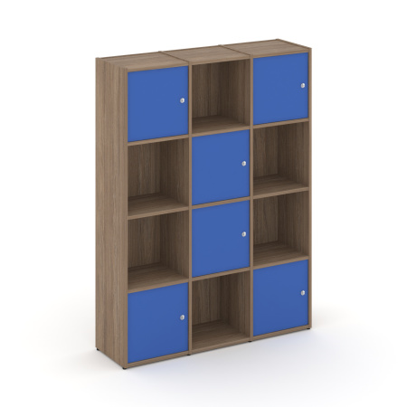 Стеллаж Locker Plus LK.K-006 1188x350x1593 (Дуб Аризона | Синий)