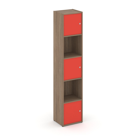 Стеллаж Locker Plus LK.K-007 408x350x1983 (Дуб Аризона | Красный)