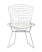 Стул обеденный Bertoia хромированный с белой подушкой (Стул кухонный Bertoia серебристый)