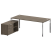 Стол для руководителя с тумбой левый БГ.СРТ-6.9 (L) 2100x1720x750 (Вяз Благородный/Нерж. Сталь)