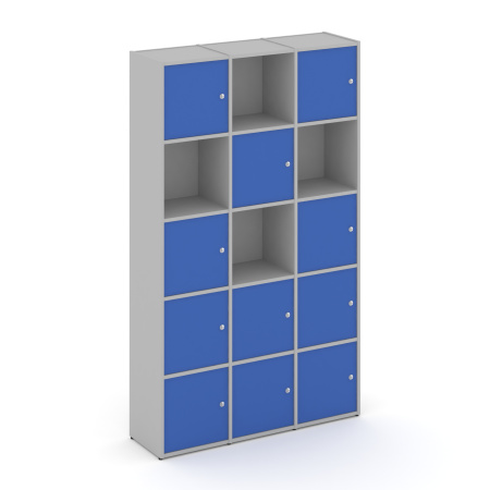 Стеллаж Locker Plus LK.K-009 1188x350x1983 (Серый | Синий)