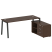 Рабочая станция с тумбой на А-образном м/к Metal System Style БА.РС-СТС-2.5 (R) 1900x1520x750 (Дуб наварра/Серый металл)