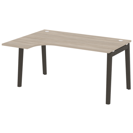 Стол эргономичный левый на деревянных опорах Onix Wood OW.SA-4L 1580x1180x750 (Дуб Аттик/Дуб Темный)