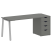 Стол письменный VR.SP-3-178.4.A 1780x720x750 (Серый/Белый Металл)