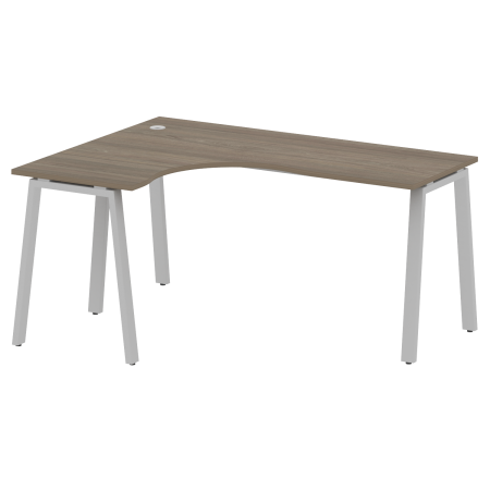 Стол криволинейный левый Metal System Style БА.СА-4 Л 1600x1200x750 (Вяз/Серый металл)