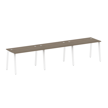 Рабочая станция на 3 рабочих места на А-образном м/к Metal System Style БА.СМ-3.2 3600x720x750 (Вяз/Белый металл)