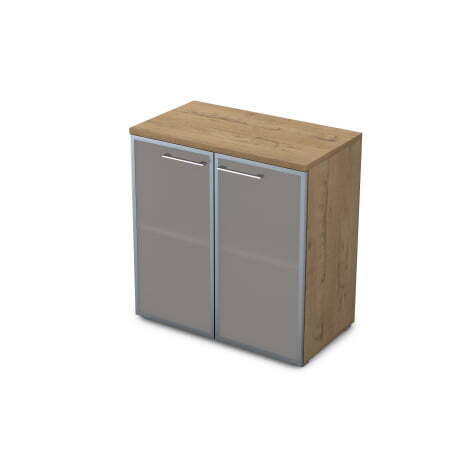 Шкаф низкий со стеклом Gloss line 9НШ.023.3 800x450x845 (Teakwood)