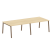 Стол для переговоров (2 столешницы) на А-образном м/к Metal System Style БА.ПРГ-2.3 2800x1235x750 (Дуб наварра/Серый металл)