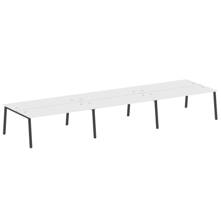 Рабочая станция на 6 рабочих места на А-образном м/к Metal System Style БА.СМ-6.5 5400x1475x750 (Белый/Антрацит металл)