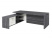 Стол руководителя с опорной тумбой Festus FI-121L.GG 2100x1800x750 (Хромикс Белый/Камень Пьетра Гриджиа черный)