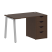 Стол письменный VR.SP-3-118.4.A 1180x720x750 (Серый/Белый Металл)