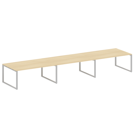 Переговорный стол 3 столешницы Metal System Style БО.ПРГ-3.5 5400x1235x750 (Акация/Серый металл)